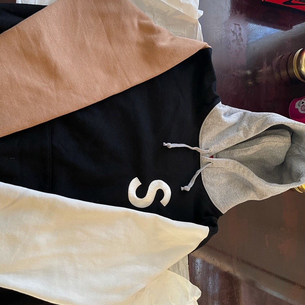 Supreme S Logo Colorblocked Hooded Sweatshirt
